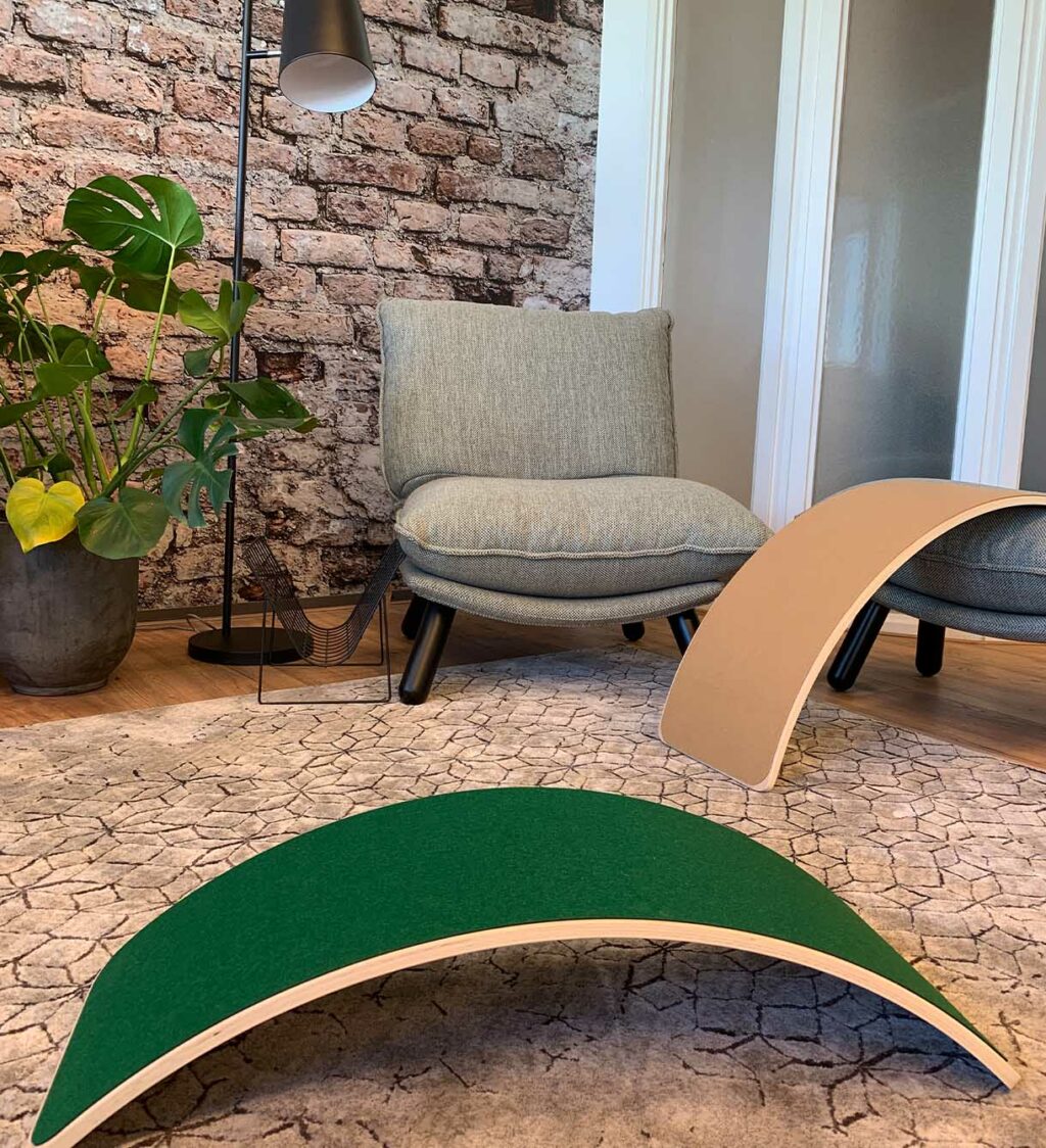 Balance Board mit Filz Jindl khaki und grün