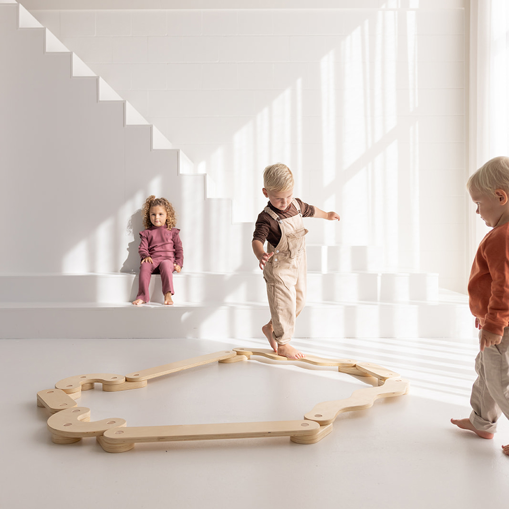 Houten balansplankjes Jindl set XL Schwebebalken Holz fügbar Jindl® (3er-Set) - Image 1