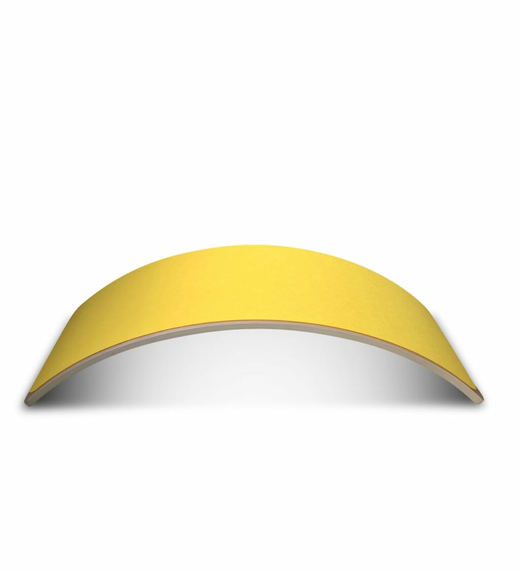 Balance Board mit gelbem Jindl aus Filz Balance Board mit gelbem Jindl aus Filz