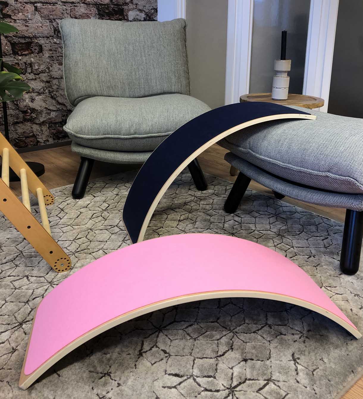 Balance Board Jindl® aus Holz mit Filz rosa Jindl