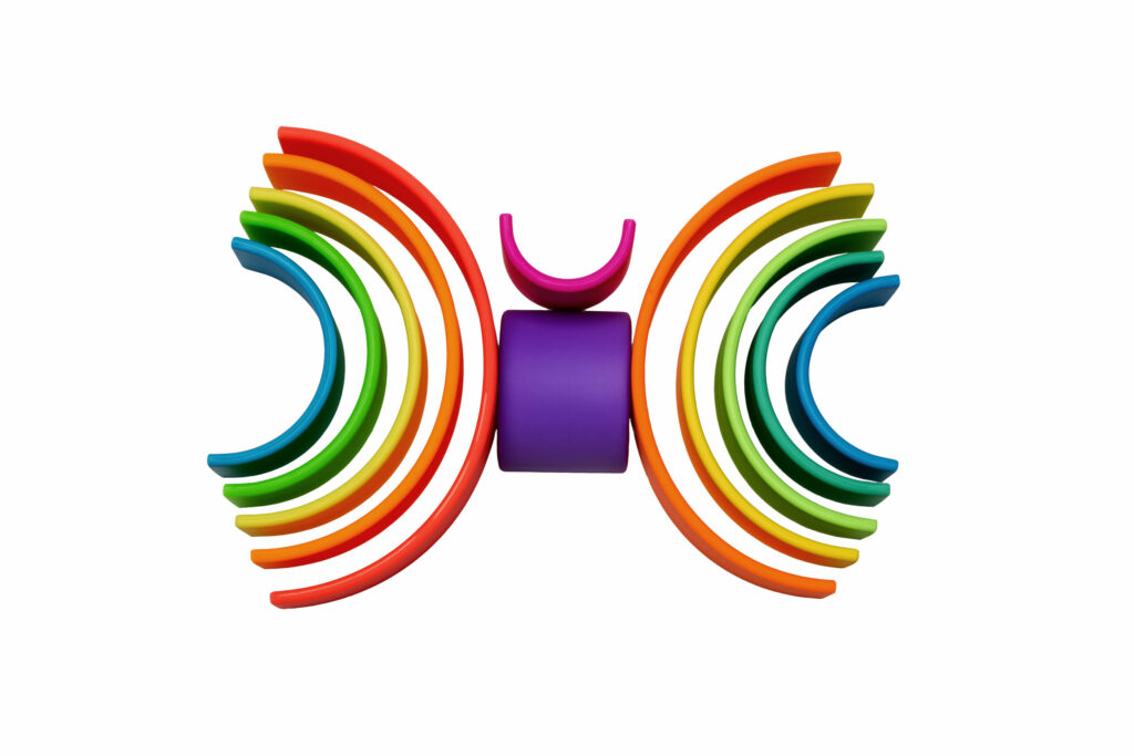 Dëna Neon-Set mit Regenbogenatmosphäre