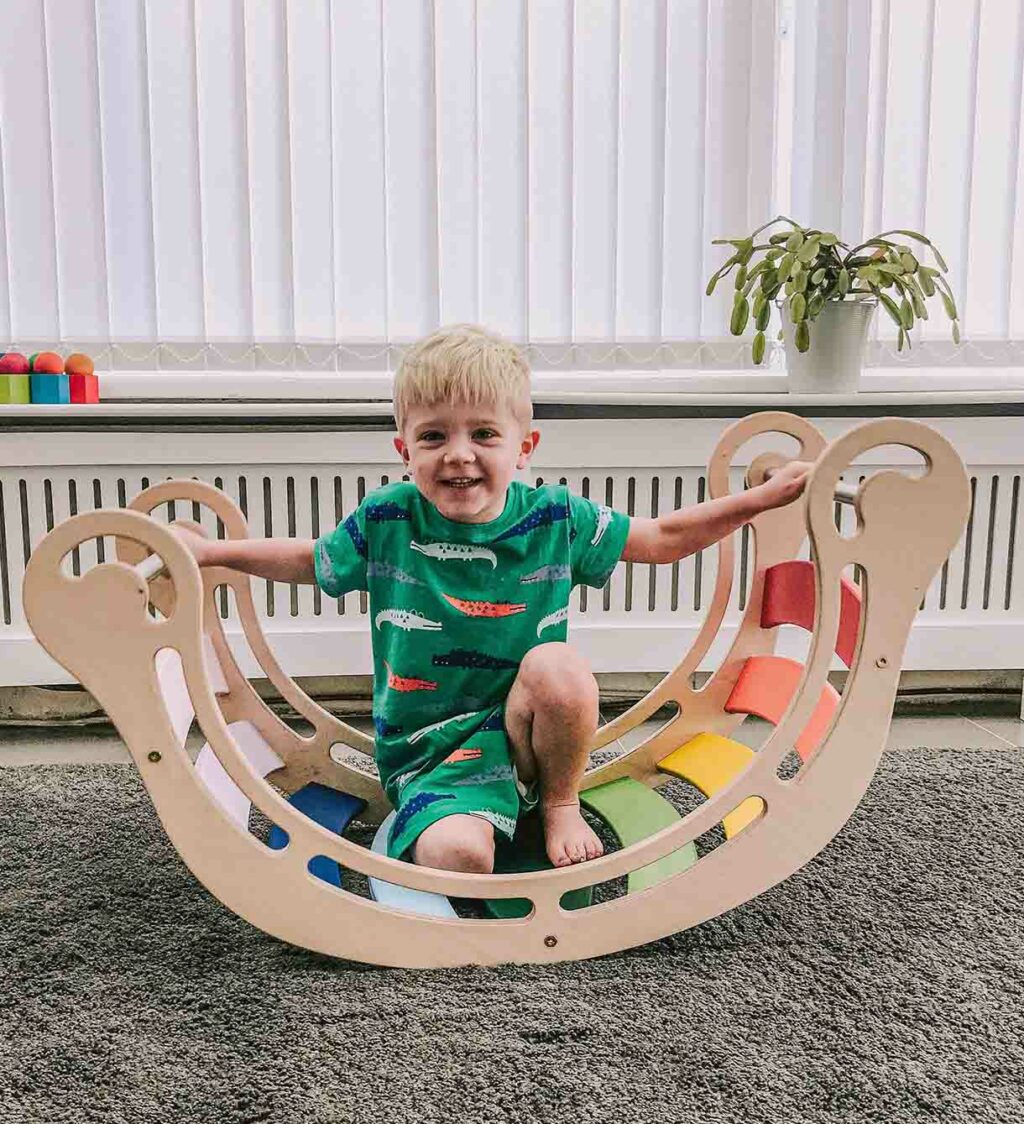 Kletterbogen-Waldorf-Rocker-Regenbogen Kletterbogen Waldorfwippe Regenbogen