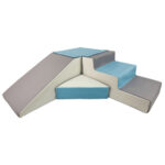 Schaumstoffblöcke mit Rutsche und Treppe weiß blau grau