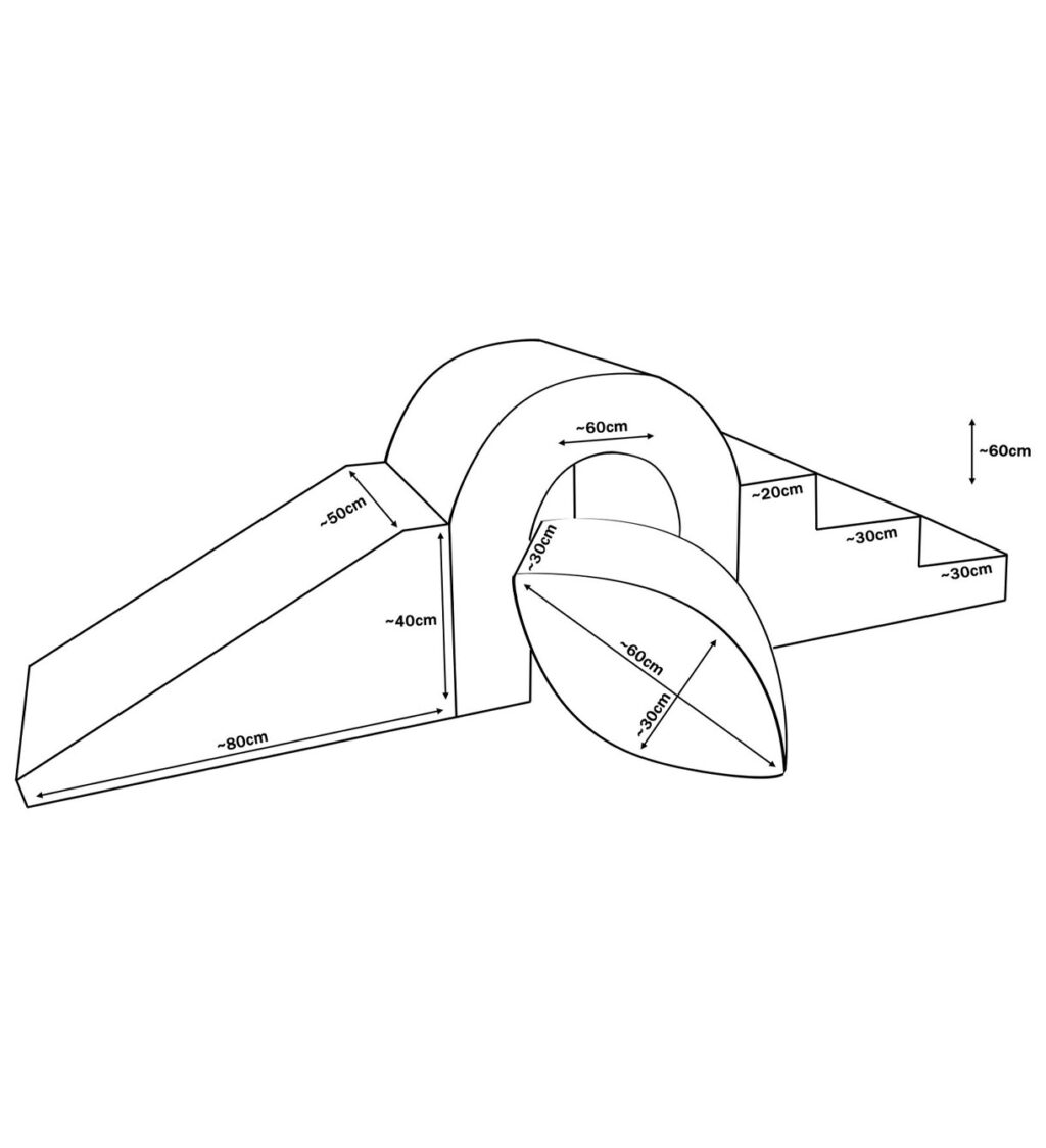 Schaumstoffblöcke Tunnelrutsche Treppe Jindl