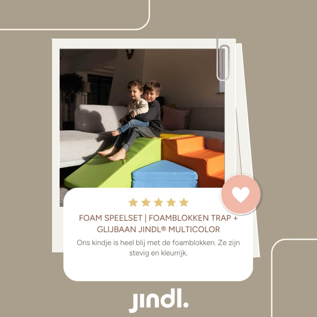 Review - Foam speelset foamblokken trap + glijbaan Jindl® multicolor
