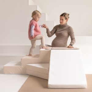 Schaumstoffbausteine Treppe mit Rutsche Jindl weiß beige Hilfe Mutter