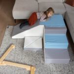 Foam blokken blauw wit grijs