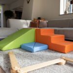 Foam blokken trap met glijbaan multicolor