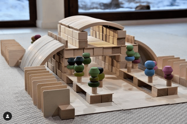 Houten blokken combineren voorbeeld