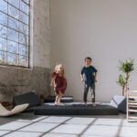 Speelmatras donkergrijs springen