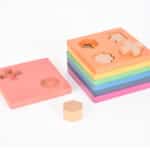 Houten vormstapelaar voor kinderen regenboog TickiT