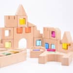 Houten bouwstenen TickiT kleuren