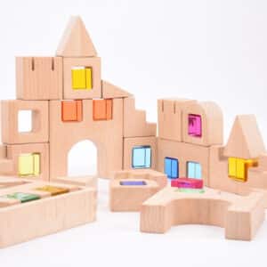 Houten bouwstenen TickiT kleuren