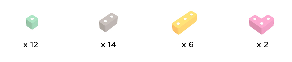 34 Magnetblöcke Tuki Mini Set