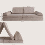 Afmeting speelbank cord bruin