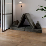 Cord speelbank groen vrijstaand hutje