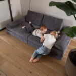 Jindl cord speelbank grijs plezier