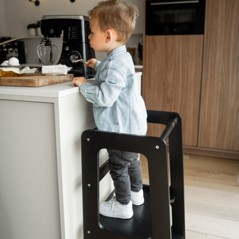 SUPTIDY Montessori Lernturm Höhenverstellbar - Küchenhocker Für Kinder 1,5-5 Jahre