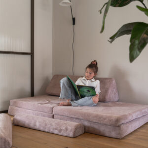 Speelbank Jindl roze ribstof lekker lezen