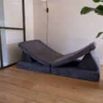 Speelbank Jindl ribstof donkergrijs vrijstaand