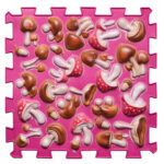 Massagemat paddenstoel set van 9 roze