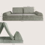 Afmeting Speelbank cord leger groen