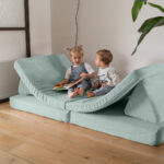 Jindl speelbank cord groenblauw lekker spelen