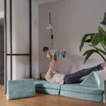 Jindl speelbank cord groenblauw vliegen