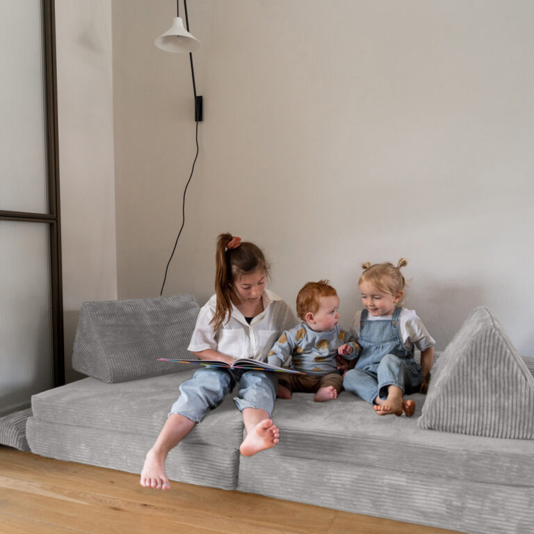 Spielsofa Jindl Cord Rippstoff Lichtgrau Gemütlichkeit