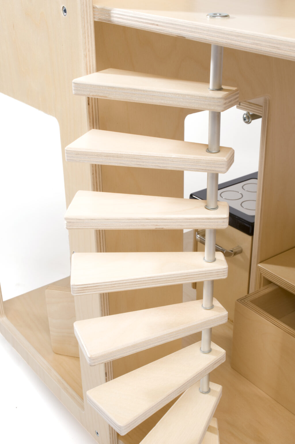 Detail großes Puppenhaus Treppe