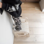 Houten opstapje Jindl detail bovenaf