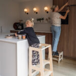 Houten opstapje Jindl naturel samen