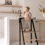 Jindl leertoren inklapbaar en verstelbaar hout en zwart