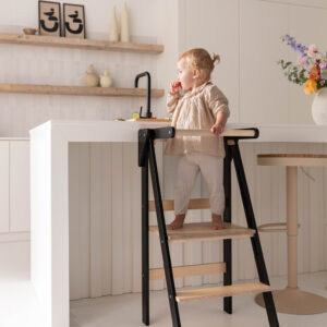 Jindl leertoren inklapbaar en verstelbaar hout en zwart