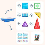 Magnetische bouwstenen Coblo schoolbox 100 stuks inhoud