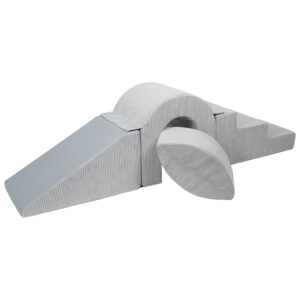Speelset foamblokken grijs ribstof brug