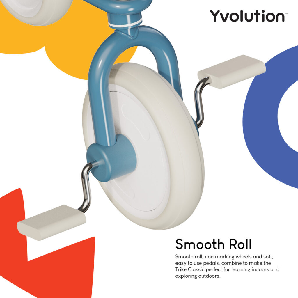 Yvolution driewieler blauw EVA wielen