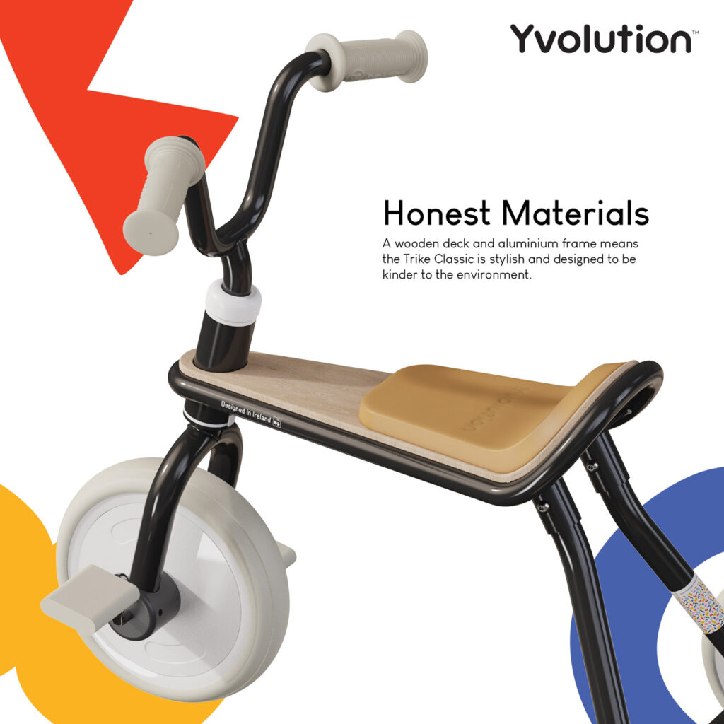 Yvolution driewieler zwart detail zadel