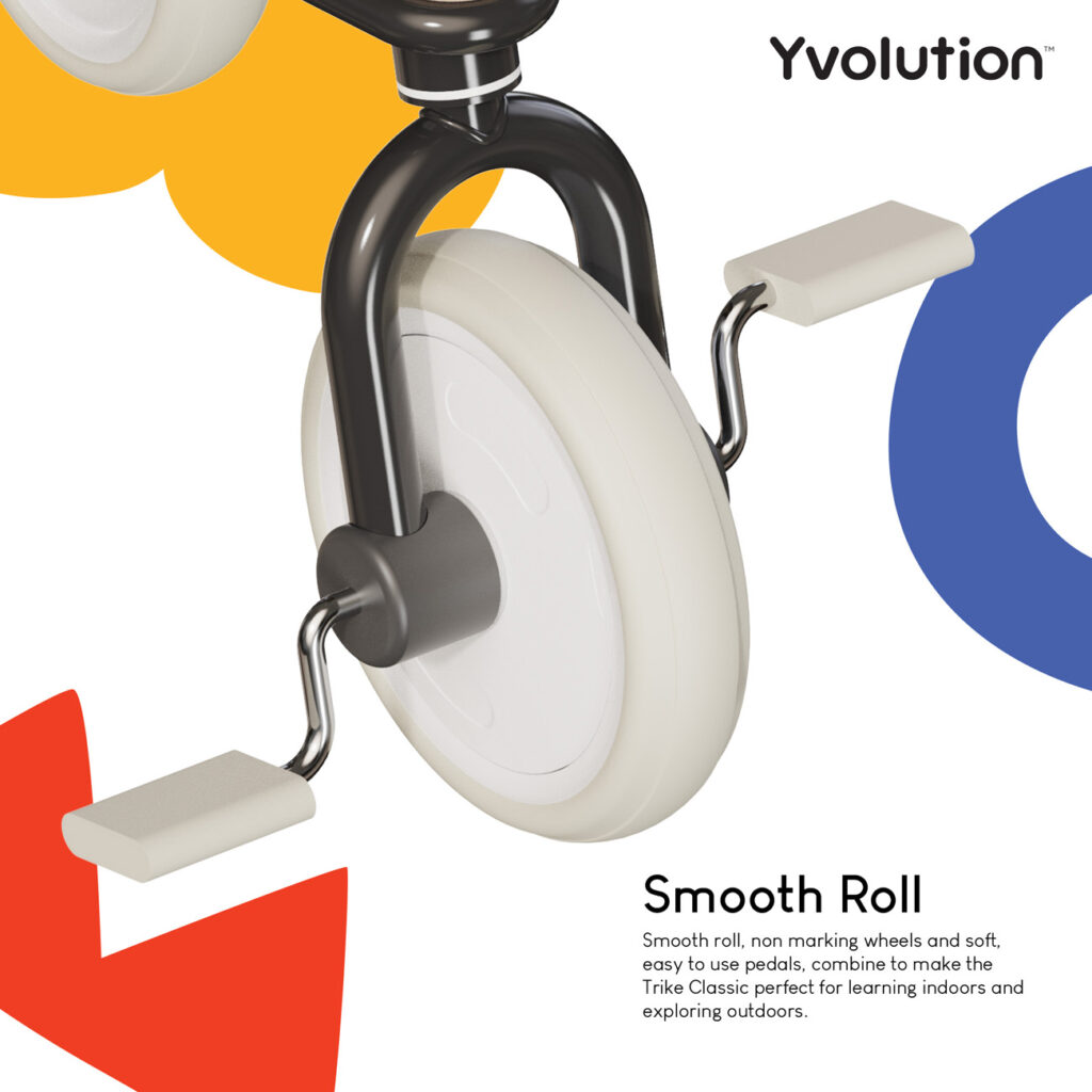 Yvolution driewieler zwart eva wielen