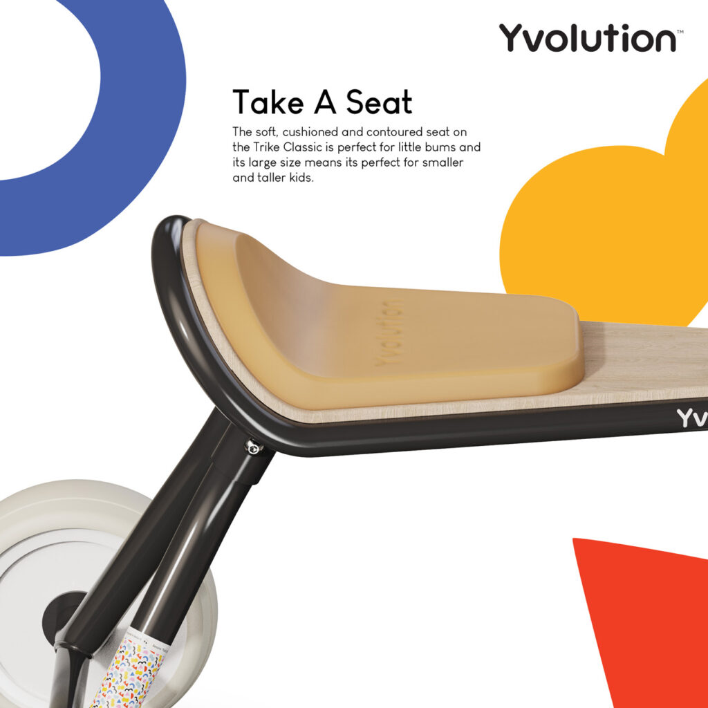 Yvolution driewieler zwart zadel