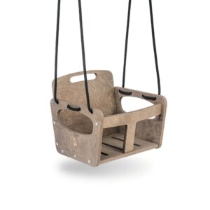 Houten schommel baby en peuter grijs