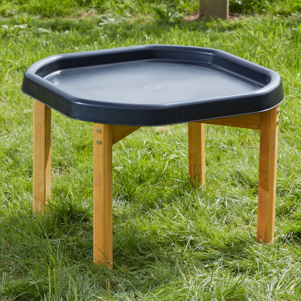 Tuff tray 70 cm zwart met houten standaard Tuff tray 70 cm zwart met houten standaard