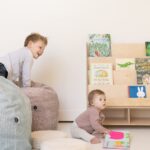 Jindl zitzak en boekenkast