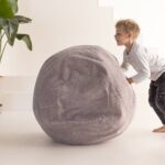 Rollen met zitzak oud roze