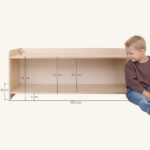Afmeting Montessori speelgoedkast laag (dicht)