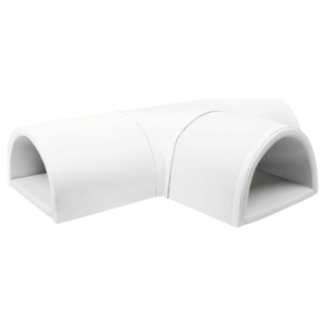 Witte T-tunnel van foam