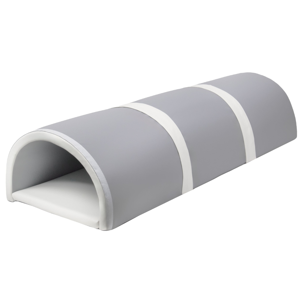 Foam speelset tunnel grijs met witte details Speelset tunnel van foam in het grijs met witte details