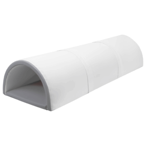 Speelset van foam met tunnel in het wit met grijs