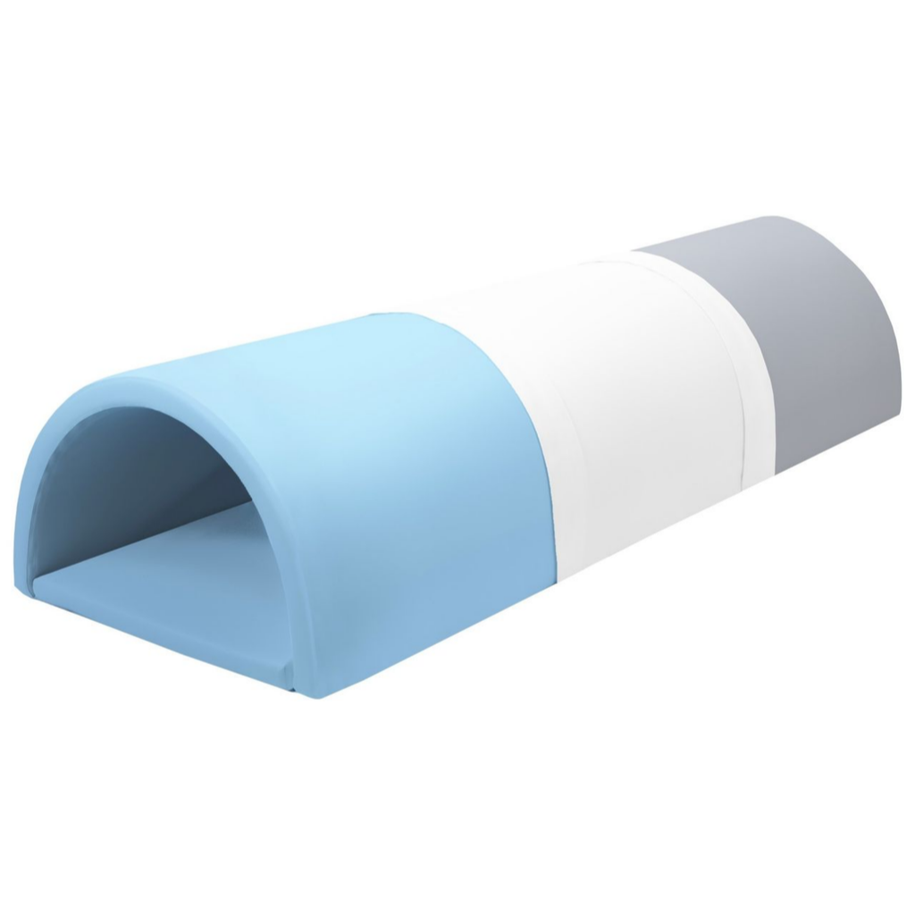 Foam speelset tunnel witblauwgrijs Spielset | Schaumstoffblöcke Jindl® Tunnel weiß/blau/grau - Image 1