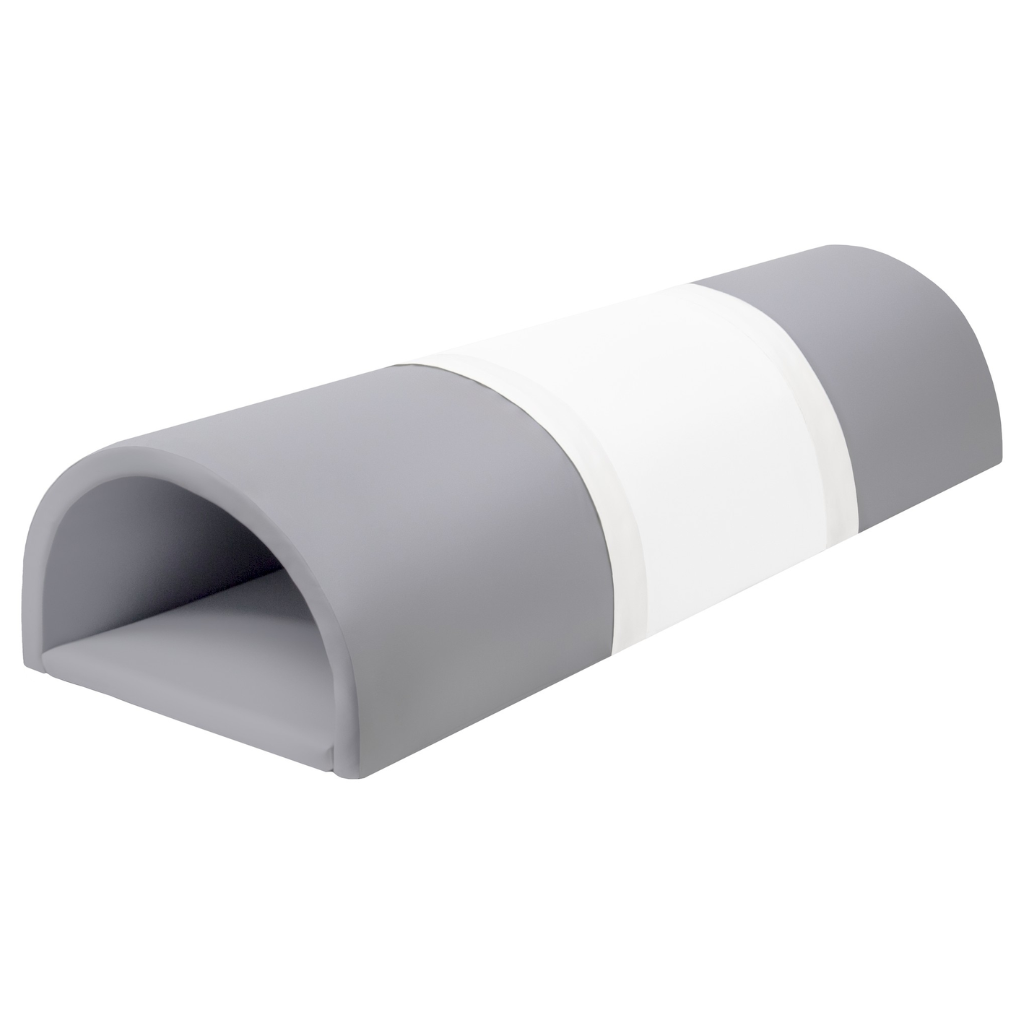 Foam speelset tunnel witgrijs Wit grijze foam speeltunnel